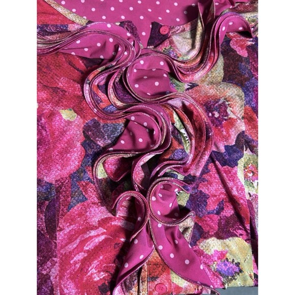 Argenti Women’s Dress Multicolor Floral Ruffle Sz 14 Whimsical Fairy Cottagecore - Picture 7 of 9